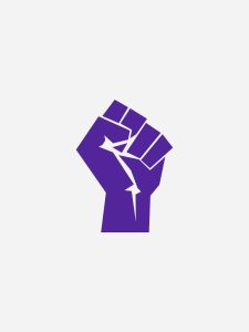 Illustration of a close fist up, symbolising strength and resistance. 