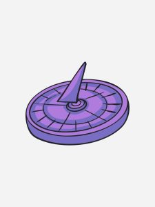 Illustration of a navigation compass, symbolising travel in ancient times.