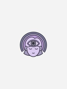 Ilustração de uma mulher com um terceiro olho.
