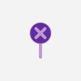 Image of a purple board with a big "X" in the middle.